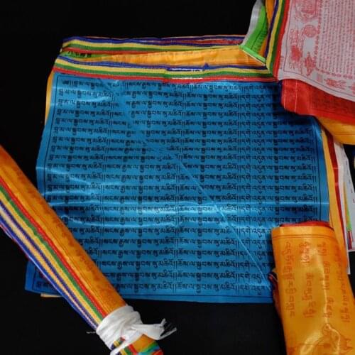 20pcs 28*25cm Religious Flag Tibetan Buddhist Prayer Flag Tibet Lung Ta Banner Scriptures Flag