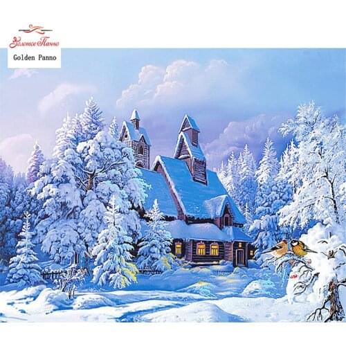 5D DIY Diamond Painting Scenic Diamond Embroidery Winter Snow Full Square Rhinestones Embroidery Home Decor Diamonds Mosaic 12