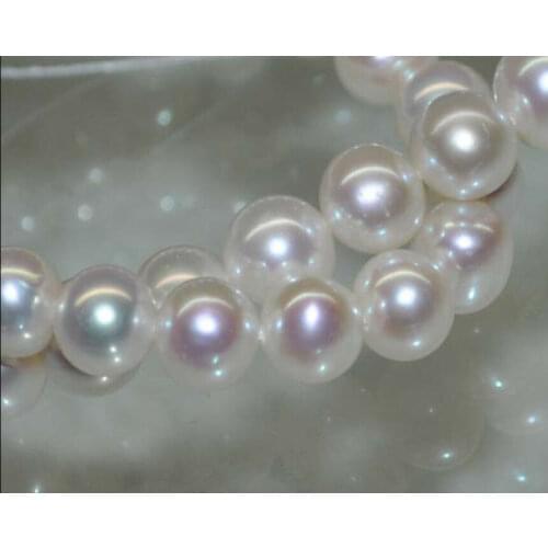9-10MM AAA++ PERFECT WHITE SOUTH SEA ROUND PEARL LOOSE BEADS 15"