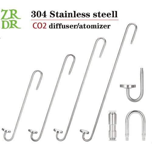 Aquarium CO2 diffuser stainless steel material atomizer ceramic disc CO2 diffuser accessories for aquatic plant growth