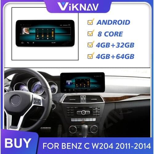 Android Car GPS navigation Radio for-Mercedes-Benz C W204 2011-2014 Auto stereo multimedia player GPS Head unit Support carplay