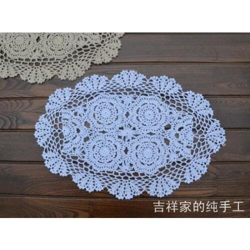 Free shipping ZAKKA fashion cotton crochet lace doilies oval table cover felt as cup pads coaster for home decor wedding decor