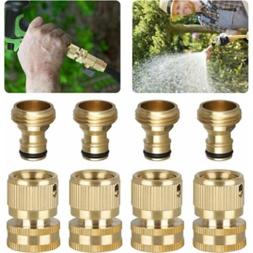Garden hose quick connect solid brass quick connect garden hose connector water pipe connector garden hose disconnect 3/4 inch