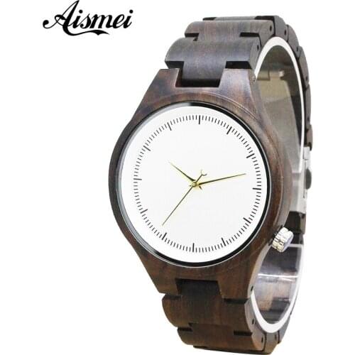 2018 New Men Womens Black Wood Watch Retro Vintage Relogio male Clock Woman Wooden Quartz Wristwatches Gift Dropshipping