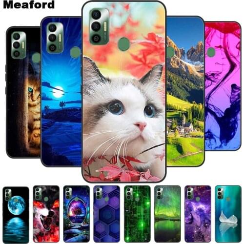 For Tecno Spark 7 Case Phone Cover Silicon Soft TPU Back Cases For Tecno Spark7 Case Fashion Bumper Spark 7 6.5" KF6j Coque Cat