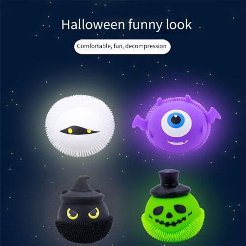 Halloween Little Devil Decompression Toy Pinch Music Ball Prank Vent Adult Toy Squeezed Stress Fidget Sensory Toys for Children