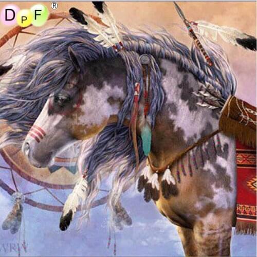 DPF 5D Round diamond Mosaic war strong horse full Diamond painting Cross Stitch Diamond Embroidery Needlework home decor crafts