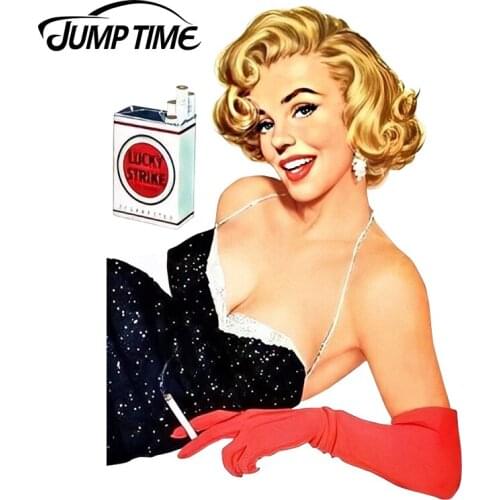 JumpTime 13cm x 9.3cm Sexy Pinup Girl Car Stickers Car Accessories Vinyl Wall Car Windows Bumper Decals