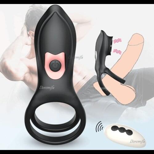 Penis Ring Delayed Ejaculation Locking Vibration Chastity CageCouple Rings Flirting Clitoris Stimulation Cock Ring Male Sex Toys