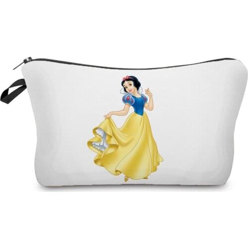 Snow White Printed Makeup Bag Cartoon Storage Bag Animation Disney Princess Cosmetic Bags Can Custom Pattern Girl Womens Gift