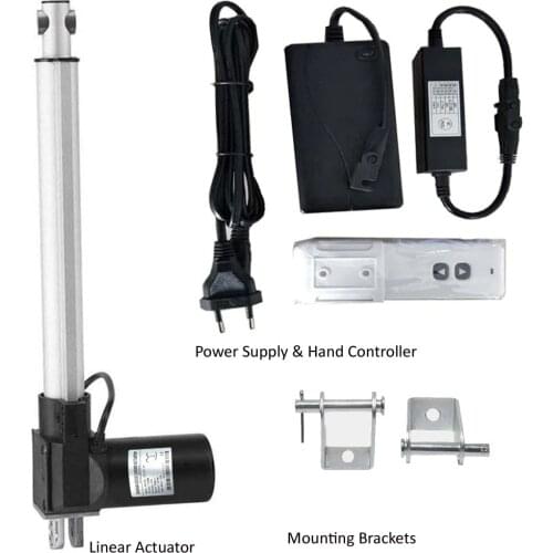 24V DC Max Push 5000N/500KG Stroke 25mm-1000mm Linear Actuator + Wireless Controller + Mounting Brackets For Motor