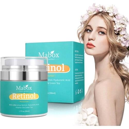 Mabox Retinol Moisturizer Face Cream Vitamin E Collagen Retin Anti Aging Wrinkles Acne Hyaluronic Acid Serum