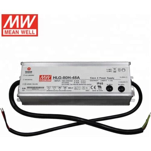 MEAN WELL LED driver HLG-80H-48A 48V LED Switching Power Supply 110V/220V AC to 48V DC 1.7A 81.6W waterproof IP65 Adjustable PSU