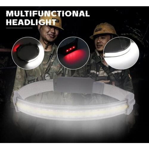 New Arrival Powerful Portable Headlamp Warm White COB and 2835 Red Light Headlight 3 Mode Rechargeable Flashlight Free Shipping