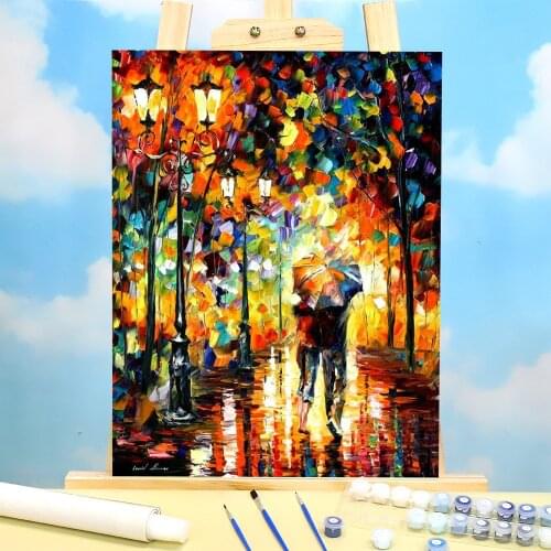 Under One Umbrella DIY Painting By Numbers Kit Oil Paints 40*50 Paiting By Numbers Decorative Paintings For Adults Wholesale
