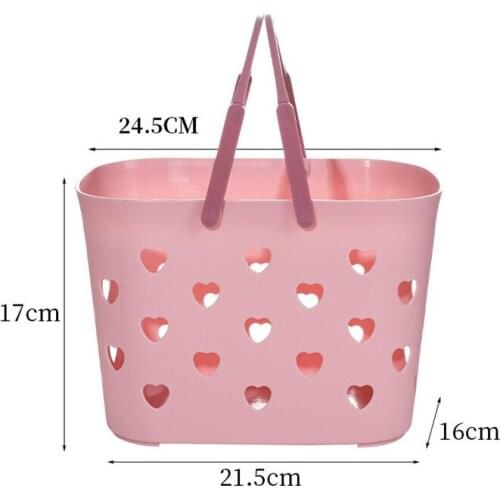 Portable Hollow Bathroom Basket Fashion Shower Gel Shampoo Facial Cleanser Storage Basket Plastic Box Shopping Basket