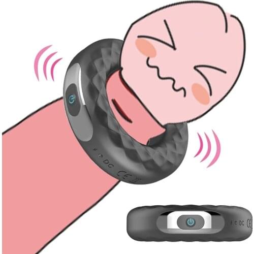 Silicone Cock Vibrator Ejaculation 10 Modes Time Delay Penis Ring for Men Chastity Belt Wireless Remote Control Dildo Sex Toys