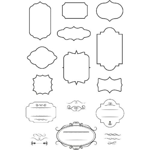 Clear Blank Label Frame Stamps For Scrapbooking and Card Making,Title Frame planner Journal Stamps