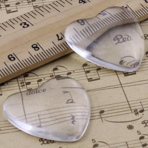 30x30mm Thickness:7mm Heart Flat Back Clear Glass Cabochon Dome Cameo Jewelry Finding 3pcs/lot (K02931)