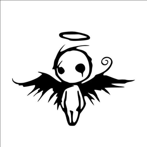 Retro Gothic Dark Fallen Angel Foreign Trade Car Creative Decoration Body Sticker Switch Note Sticker 1Pc Car Accessories