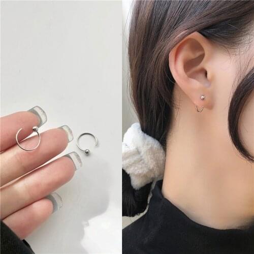Punk Simple Solid Color Round Metal Hoop Stud Earrings for Women Girls Teens Korean Ear Jewelry Earrings 2021 Trend New Arrival
