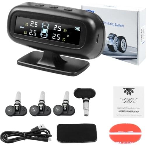 Auto Car TPMS Tire Pressure Monitoring System cigarette lighter Digital LCD Display