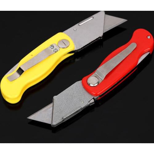 High Carbon Steel Folding Utility Knife with 5 Sharp Blades, Stationery Utility Knife Woodworking Outdoor Camping Hiking Knife
