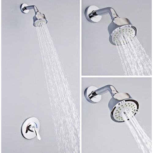 Bathroom Faucet Embedded In Box Cold And Hot Shower Set Single Handle Rotate Massage Jet Rainfall Shower Mixers