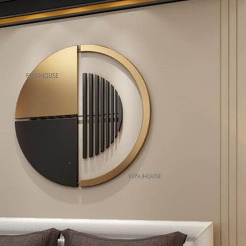 Light Luxury Home Decor Round Iron Wall Decoration Metal Background Wall Decoration Pendant Living Room Dining Room Ornaments