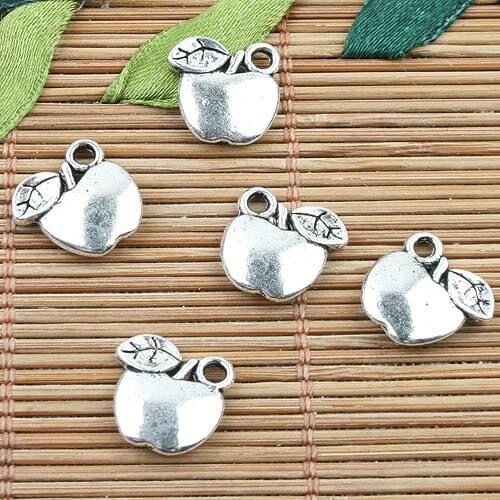 Tibetan Silver color 2sided apple design charms 40pcs EF0009