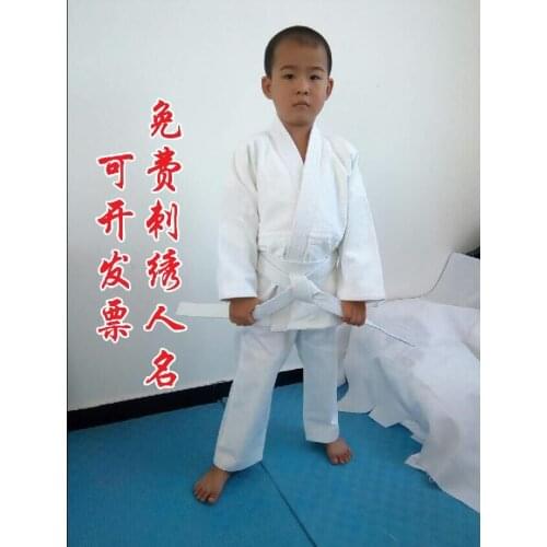Embroidery Adult Children Best Quality Cotton Long Sleeved Taekwondo Uniforms Kids Dobok Size 90 cm to 190cm