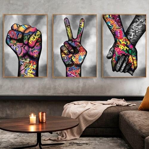 Inspiration Artwork Canvas Pictures Lover Hands Graffiti Art Canvas Posters Street Art Canvas Paintings For Living Room Cuadros