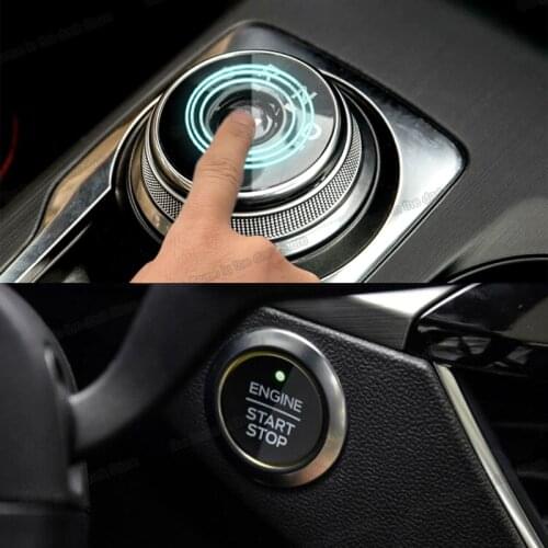 Lsrtw2017 Car Center Gear Knob Protective Film Engine Start Button Sticker for Ford Focus Mk4 2019 2020 2021 ST Line Accessories