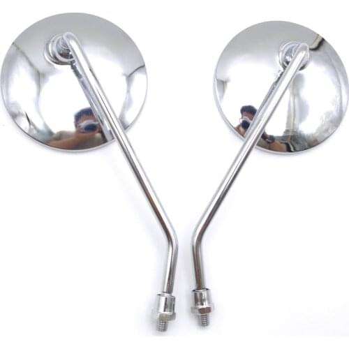 8 10mm Motorcycle Chrome Oval Mirror Rearview Side Round Scooter Mirrors for suzuki gn 125 vespa sprint vespa gts Piaggio