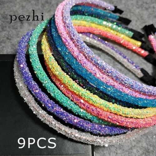 Fashion wild onion powder glitter hair band hairpin Simple personality sequin hairpin headband girl accessories headwear