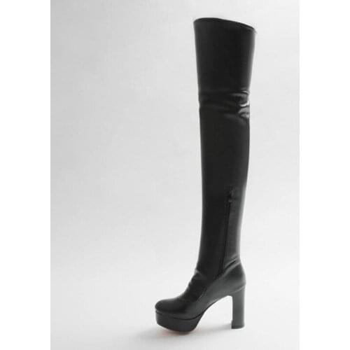 Winter New pattern Coarse heel Lean leg Elastic force Over the knee Boots High-heeled Waterproof knight Women Boots 34-43