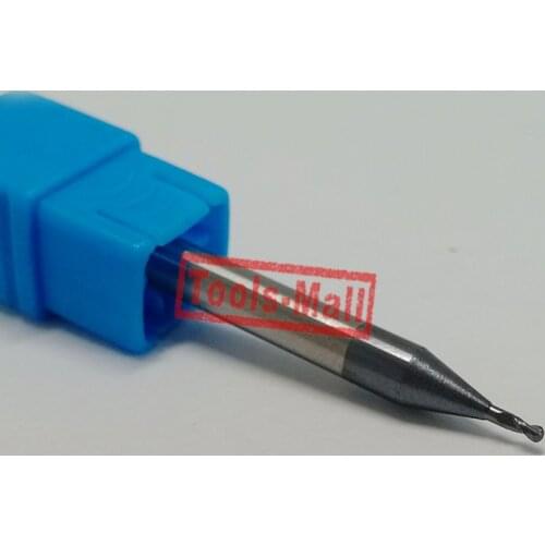 1pc radius=0.5 mm 2 Flutes hrc60 R0.5*2*D6*50 solid carbide Ball nose End Mill CNC router bits tools Milling cutter