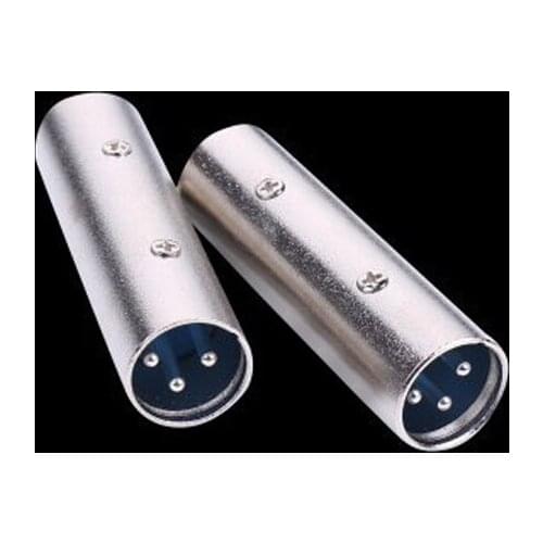 1pcs XLR 3 Pin Plug Coupler Nickel Plated Audio Microphone DJ Adapter Gender Changer Male Gray High quality