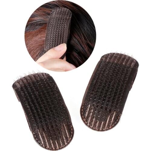 2Pcs Breathable Bangs Mat Hair Clips Black Coffee Princess Hair Tool Set Bump It Up Volume Base Hair Inserts Invisible Hair Pin