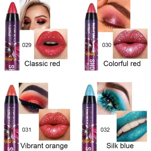 2 In 1 Pearlescent Eyeshadow Stick Lip Pencil Not Easy To Smudge Eye Shadow Pen Lying Silkworm Pen Natural Cosmetics Tool TSLM2