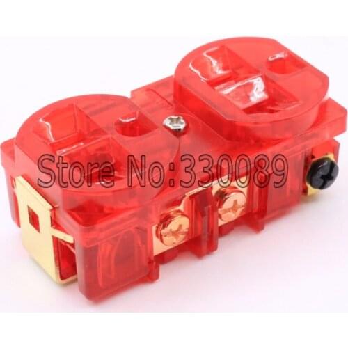 3pieces US AC Power Receptacle Wall Red Copper plated Socket HIFI Supply distributor