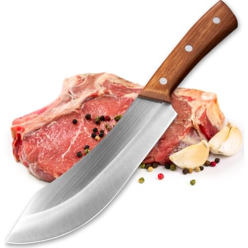 7.5 inch Stainless Steel Butcher Knife Vegetable Meat Cleaver Sharp Meat Cleaver Kitchen Knife Comfortable Handle Chef Knife