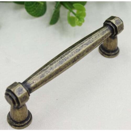 96mm kitchen Cabinet Handles Brown Cupboard Pulls Antique Zinc Alloy Dresser Drawer Wardrobe Funrinture handle pull Knobs
