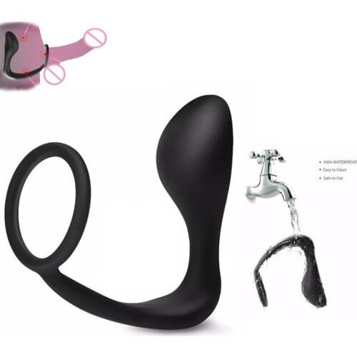 US Sex Toys For Man Silicone Stimulator Anal Massage Anal Masturbation Delayed Ejaculation Ring Anal Plug