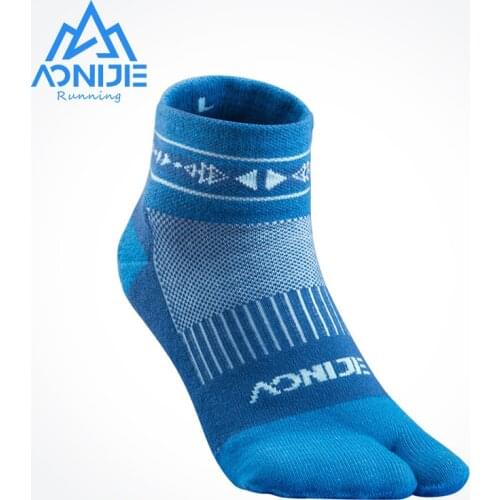 AONIJIE 2 Pairs/Set E4805 Outdoor Sports Running Athletic Performance Tab Training Cushion Compression Two Toe Socks Walking