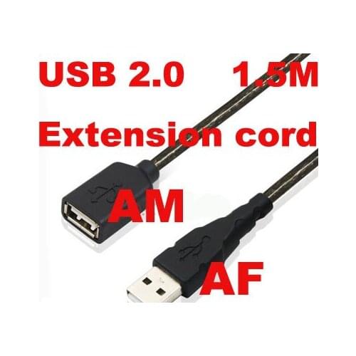 Free shipping / 5pieces a lot /1.5 Meter USB 2.0 Line Cord Extension Cable AM AF