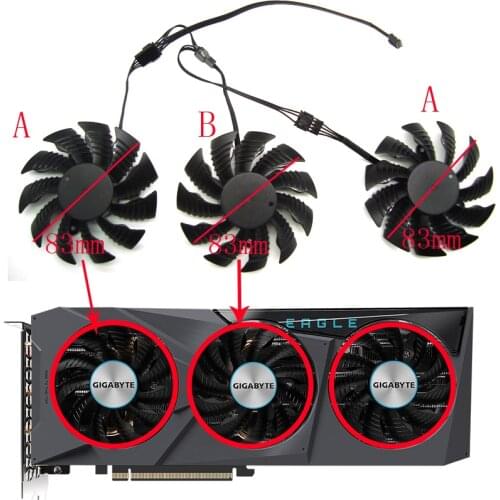 Free Shipping 83MM T128015SU 4Pin 12V 0.5A Cooler Fan For Gigabyte RTX 2070 2070Ti 2080 2080Ti Graphics Card Cooling Fan