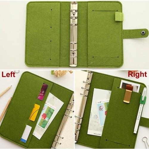 A5 A6 Felt Shell Fabric Notebook Loose Leaf Notebook Paper Planner Inner Page Ring Binder Stationery Gift Traveler Journal