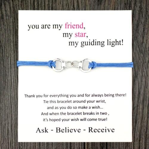 Handcuffs Dream Best Friends Charm Bracelets Women Girl Men Unisex Fashion Trendy Jewelry Christmas Gift Drop Shipping