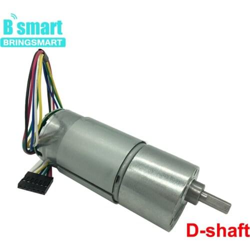Bringsmart DC Gear Motor JGB37-540B Micro Encoder Disk 4-2000rpm With Metal Gearbox 12V High Torque DC Electric Motor